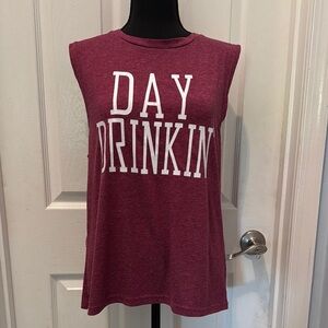 Red Boxy Graphic Muscle Tee